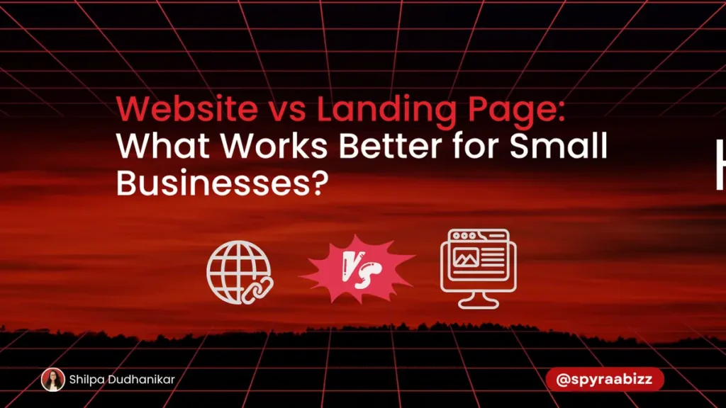 website vs landing page design for small businesses